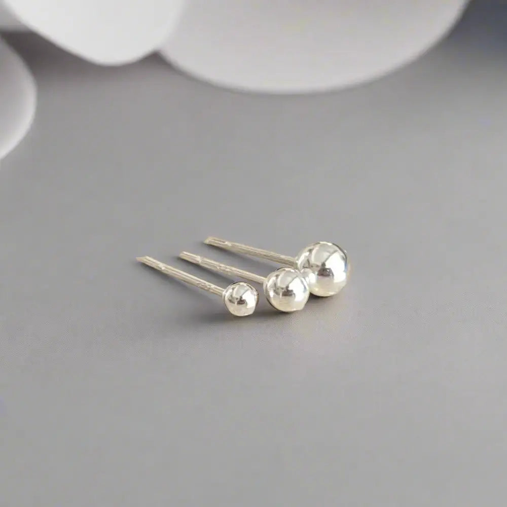 Silver Ball Stud Earrings Earrings