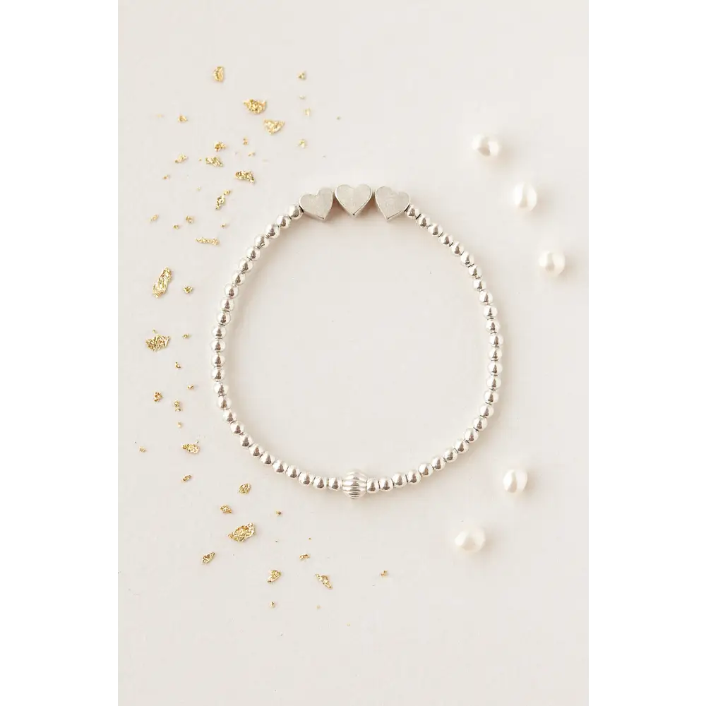 Silver Heart Milestone Birthday Bracelet (20th 30th 40th 50th 60th 70th 80th or 90th birthday) - Bracelets