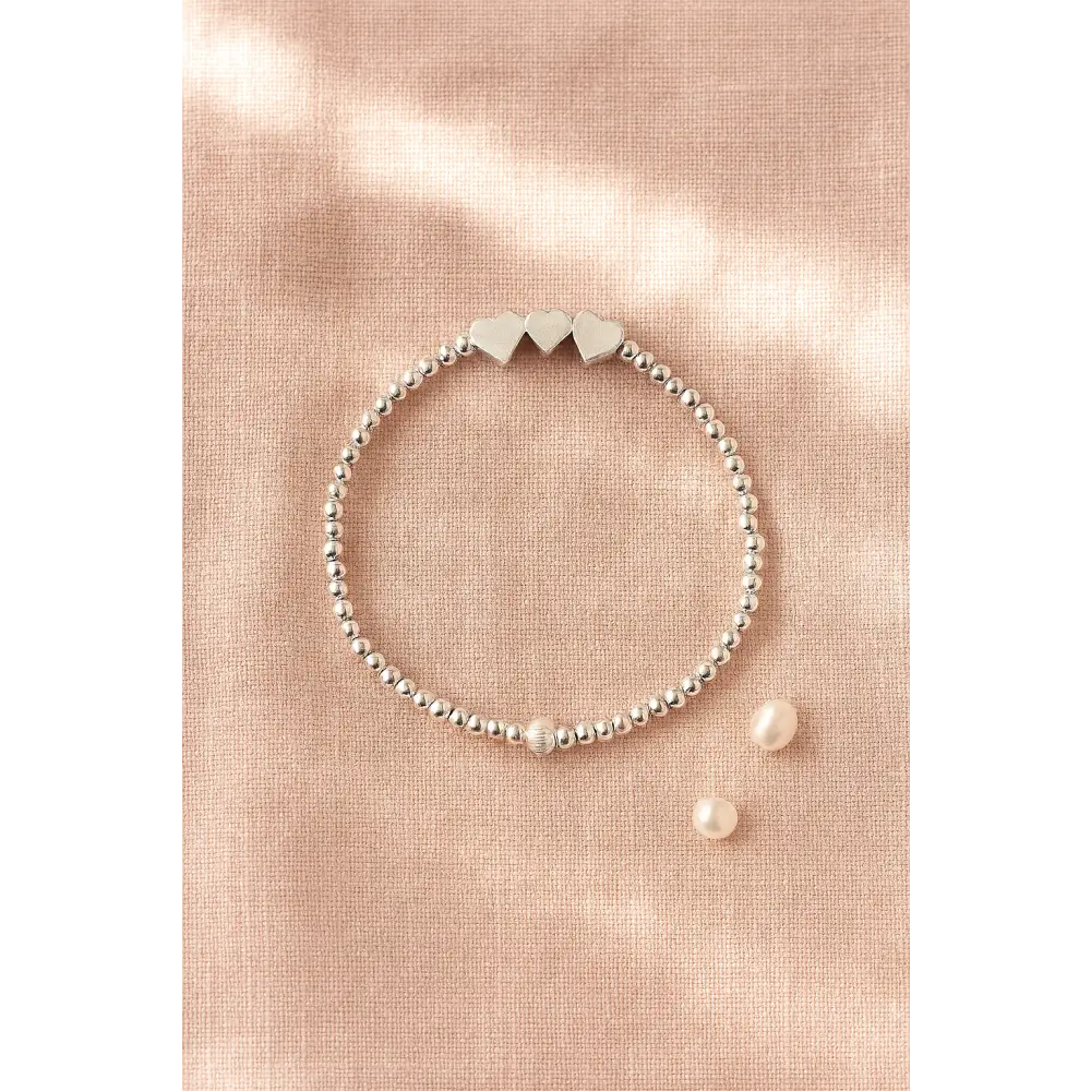 Silver Heart Milestone Birthday Bracelet (20th 30th 40th 50th 60th 70th 80th or 90th birthday) - Bracelets