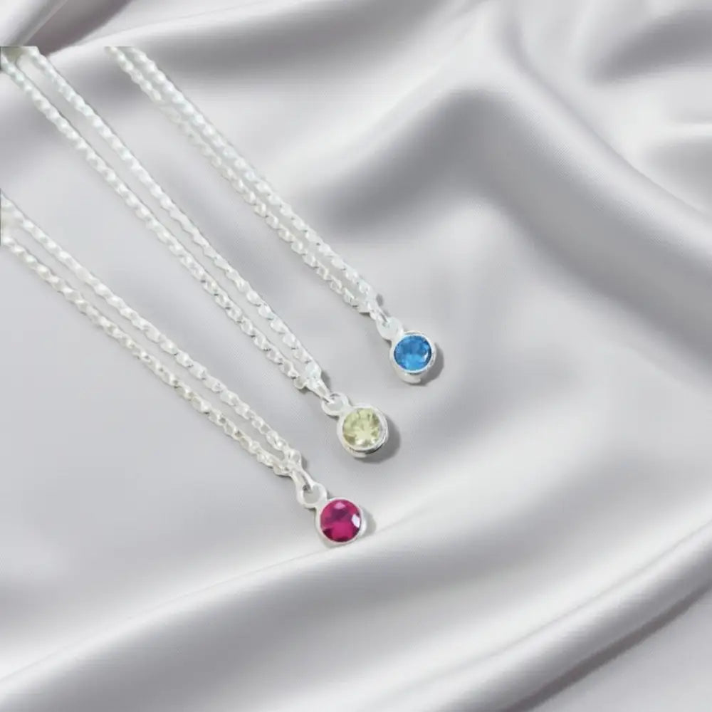 Stealing Silver Birthstone Necklace - necklace
