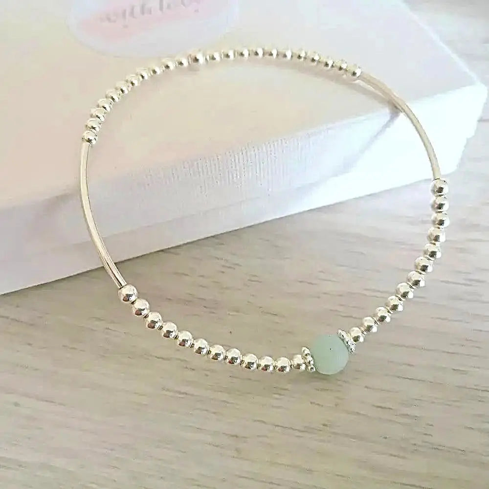 Sterling Silver Amazonite Stone Bracelet Bracelets