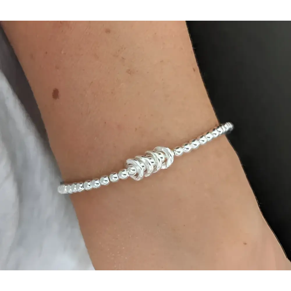 Sterling Silver Birthday Bracelet (20th 30th 40th 50th 60th 70th 80th or 90th birthday) - 30th / Silver rings