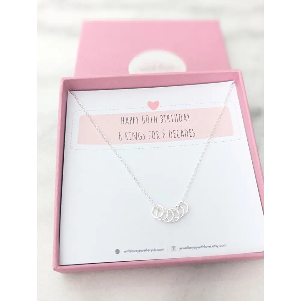 Sterling Silver Birthday Necklace (20th - 90th birthday) - necklace