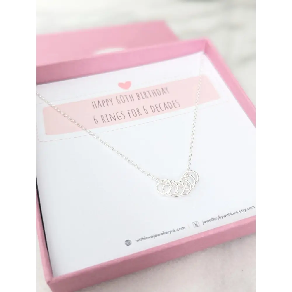 Sterling Silver Birthday Necklace (20th - 90th birthday) - necklace