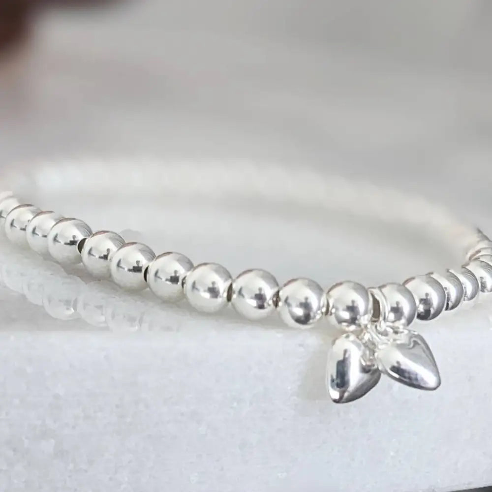 Sterling Silver â€™Bride to Beâ€™ Twin Hearts Bracelet - Bracelets