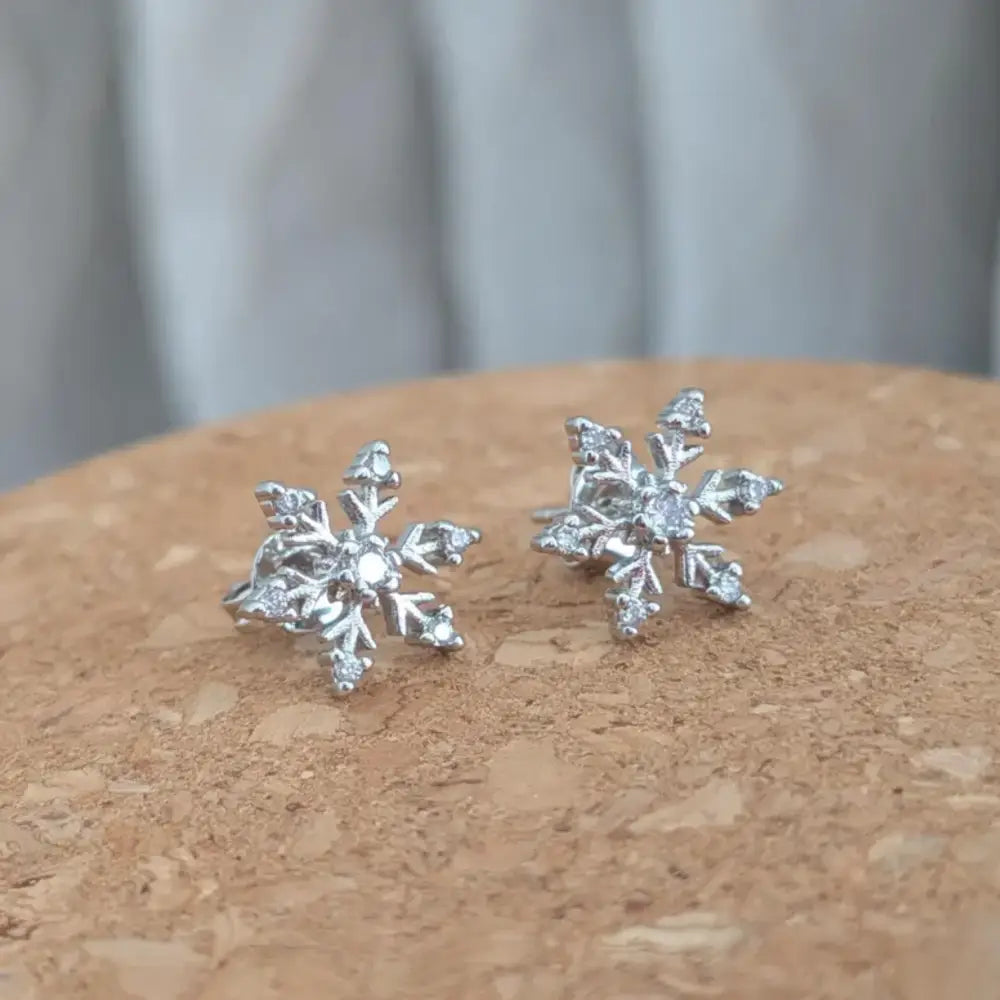 Sterling Silver Christmas Snowflake Earrings - Earrings