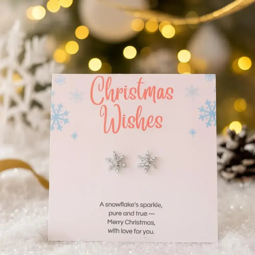 Sterling Silver Christmas Snowflake Earrings - Earrings