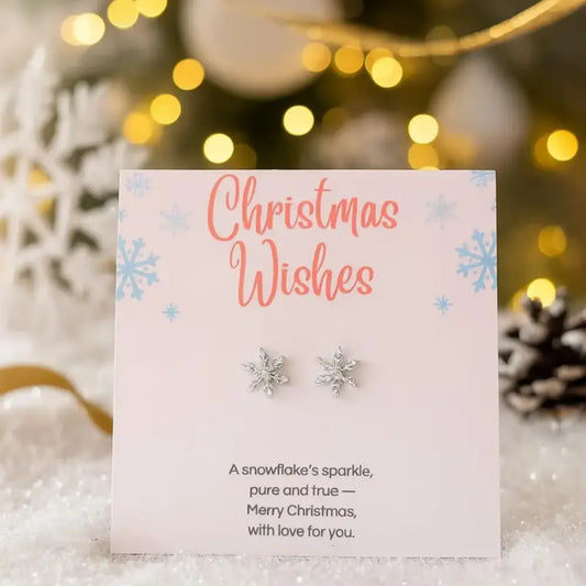 Sterling Silver Christmas Snowflake Earrings - Earrings