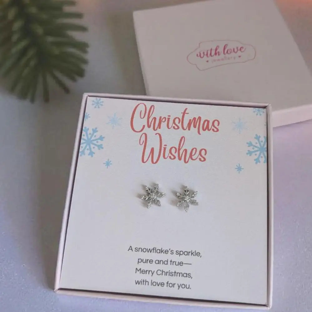Sterling Silver Christmas Snowflake Earrings - Earrings