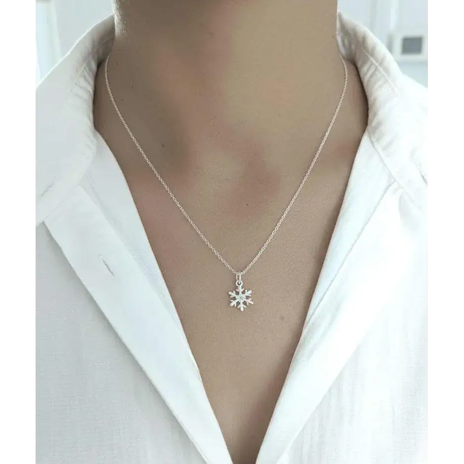 Sterling Silver Christmas Snowflake Necklace - Necklace