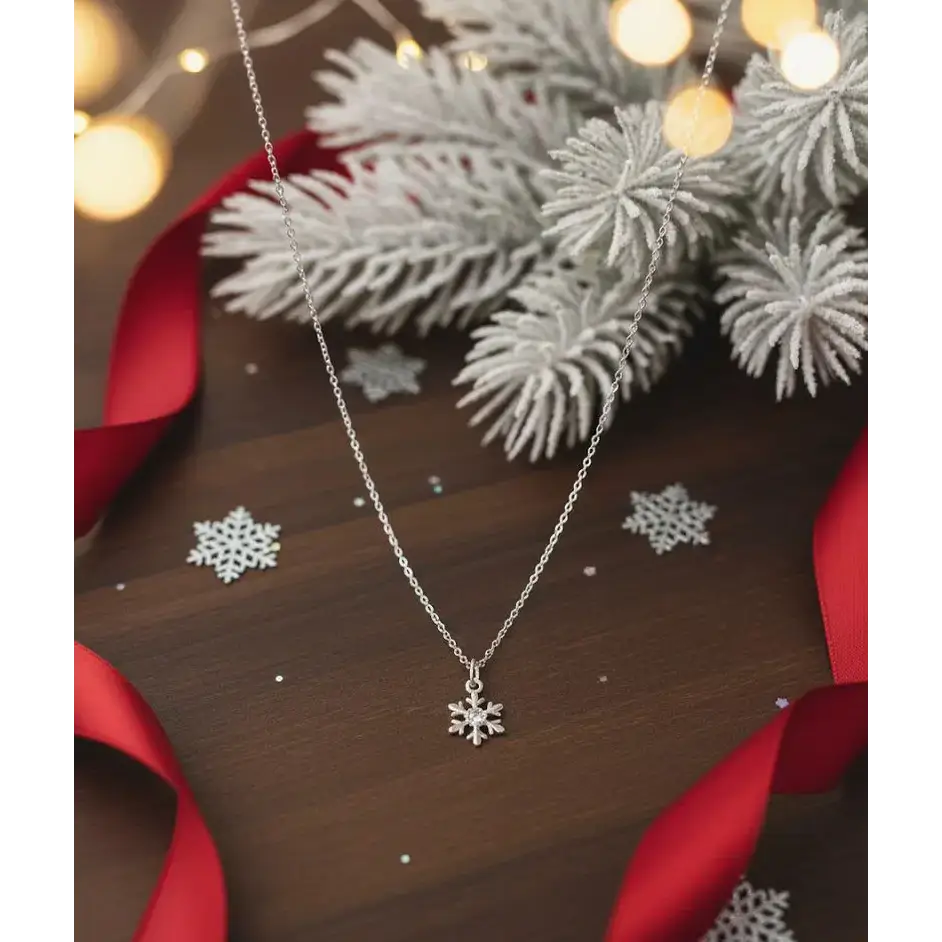 Sterling Silver Christmas Snowflake Necklace - Necklace