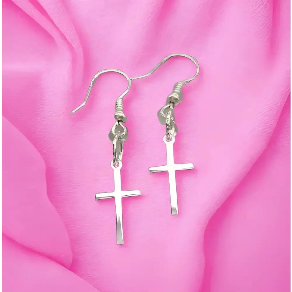 Sterling Silver Cross Earrings Earrings
