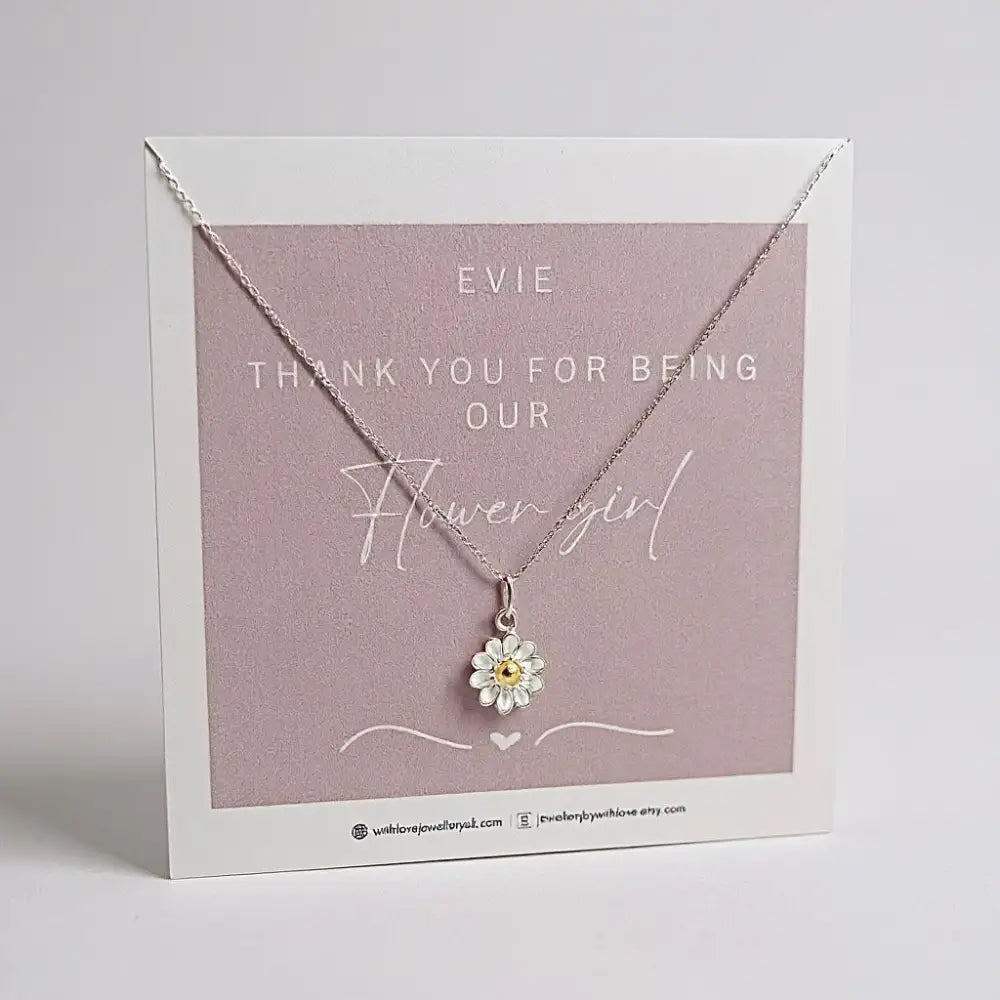 Sterling Silver Flower Girl Necklace Gift Set necklace