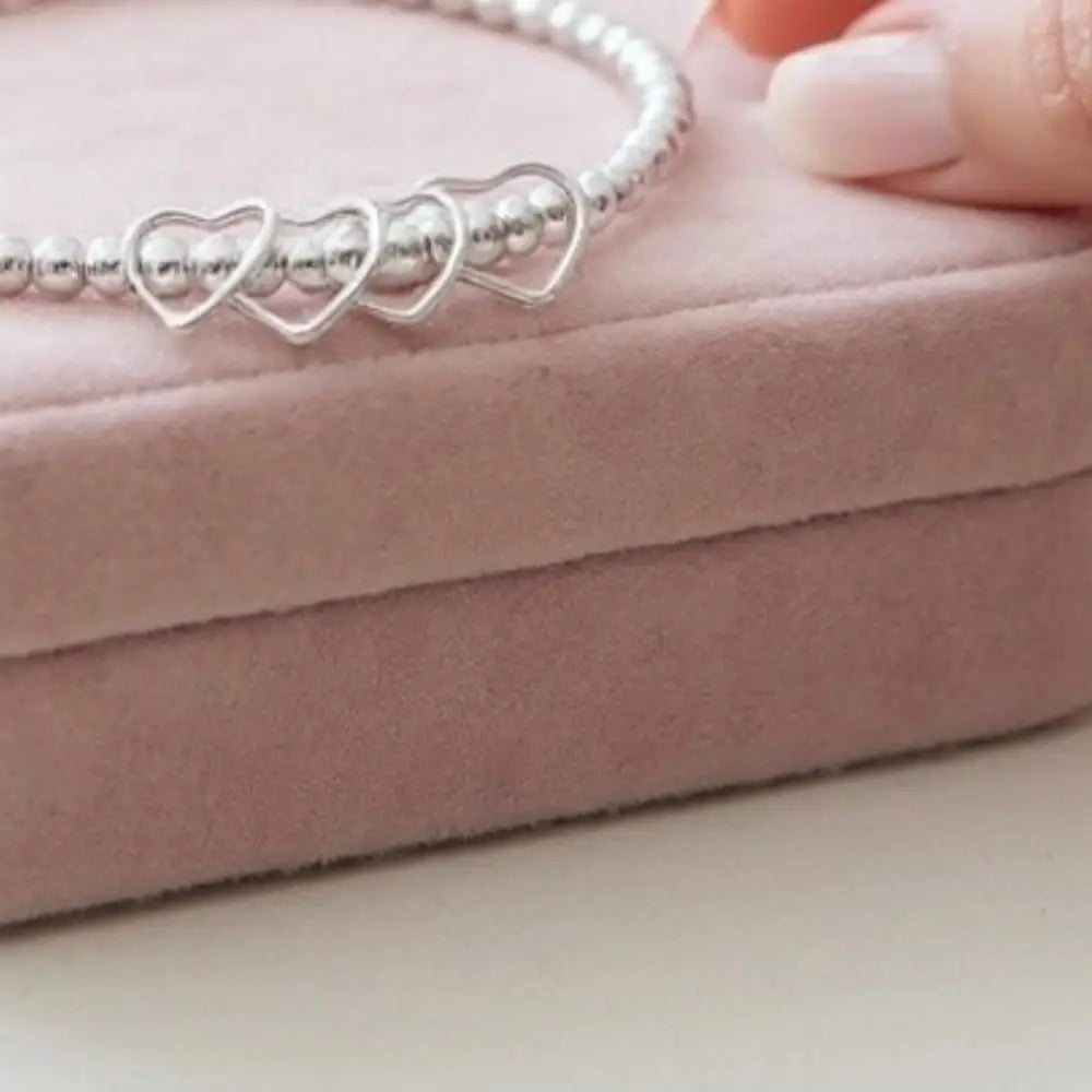 Sterling Silver Heart Birthday Bracelet (20th 30th 40th 50th 60th 70th 80th or 90th Birthday) Bracelets