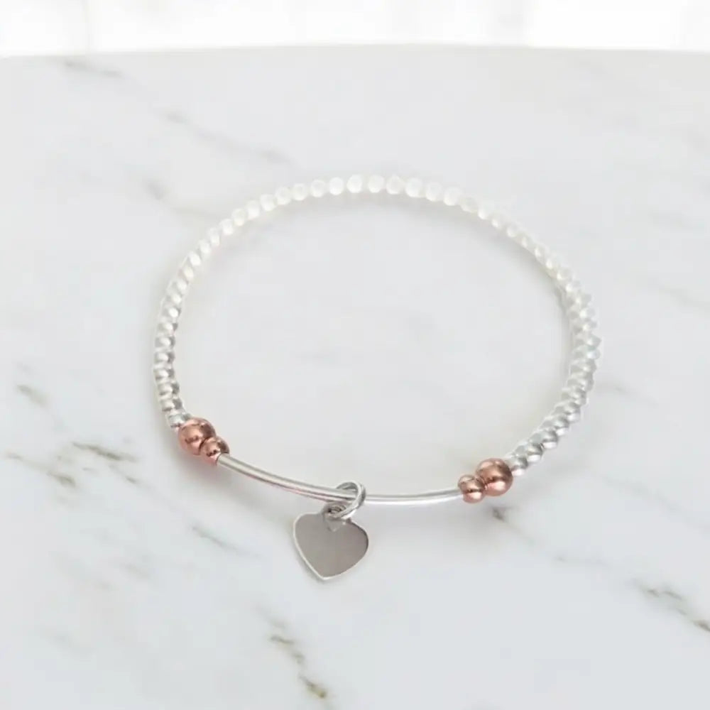 Sterling Silver Heart Charm Bracelet Bracelets