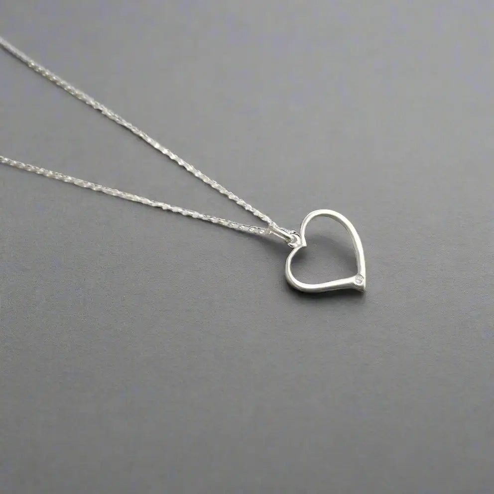 Sterling Silver Heart Pendant Necklace