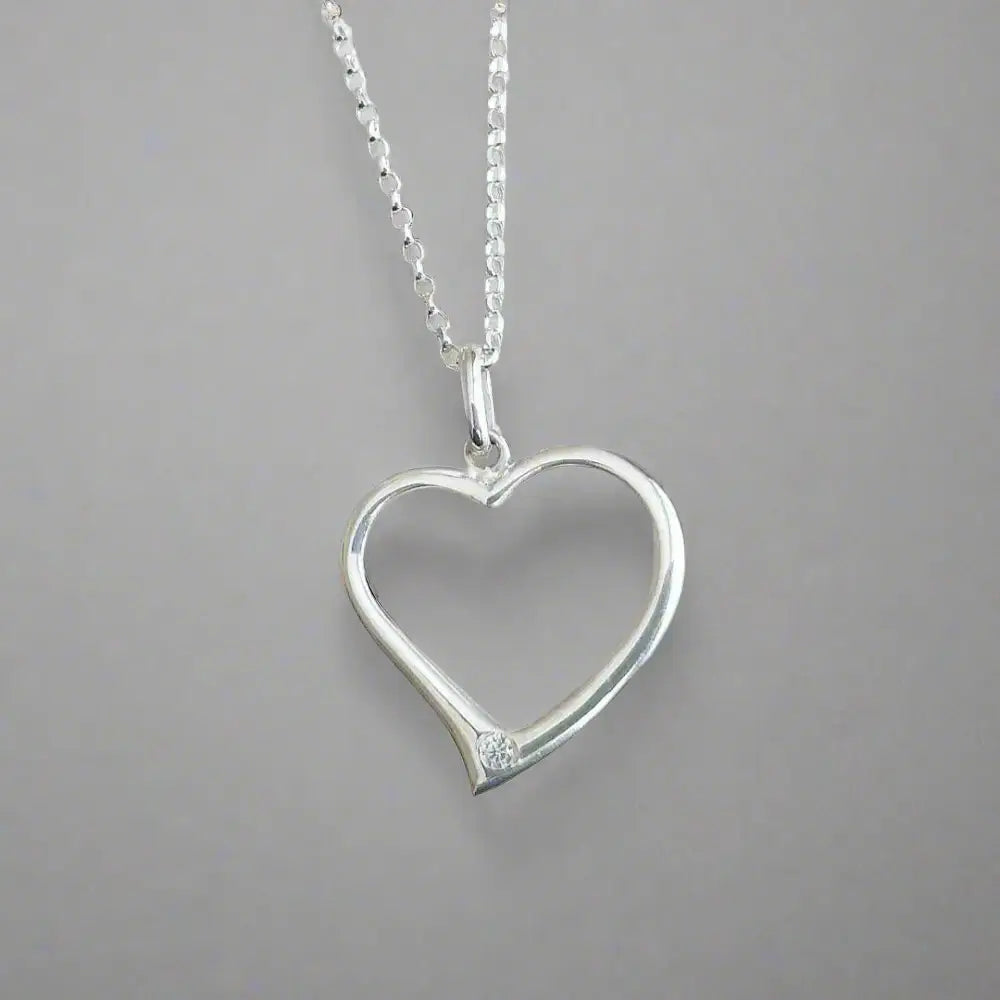 Sterling Silver Heart Pendant Necklace