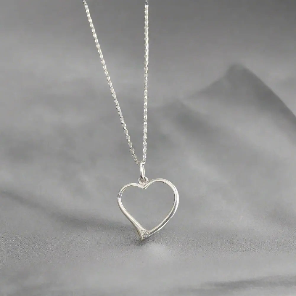 Sterling Silver Heart Pendant Necklace