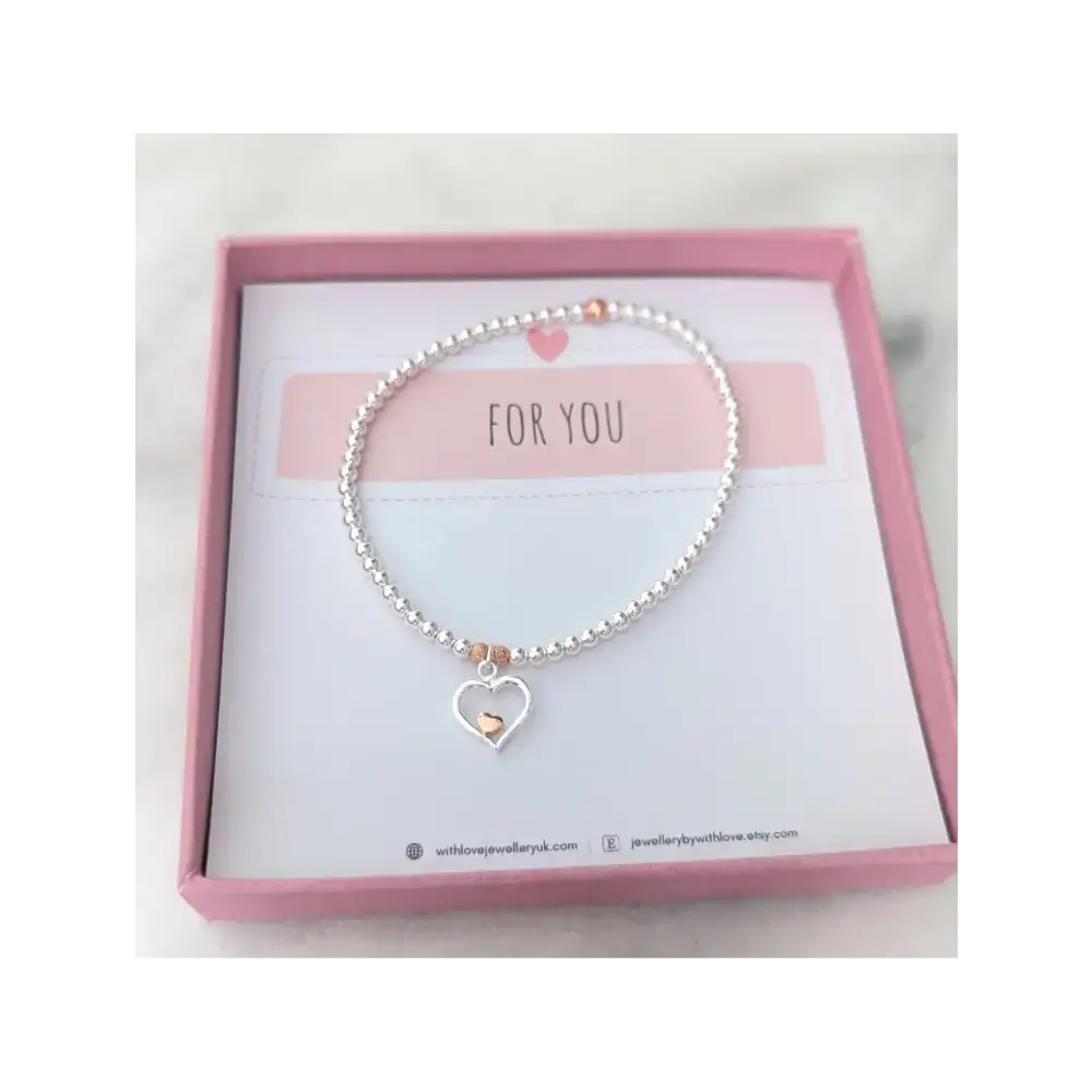 Sterling Silver Heart Stretch Bracelet Bracelets