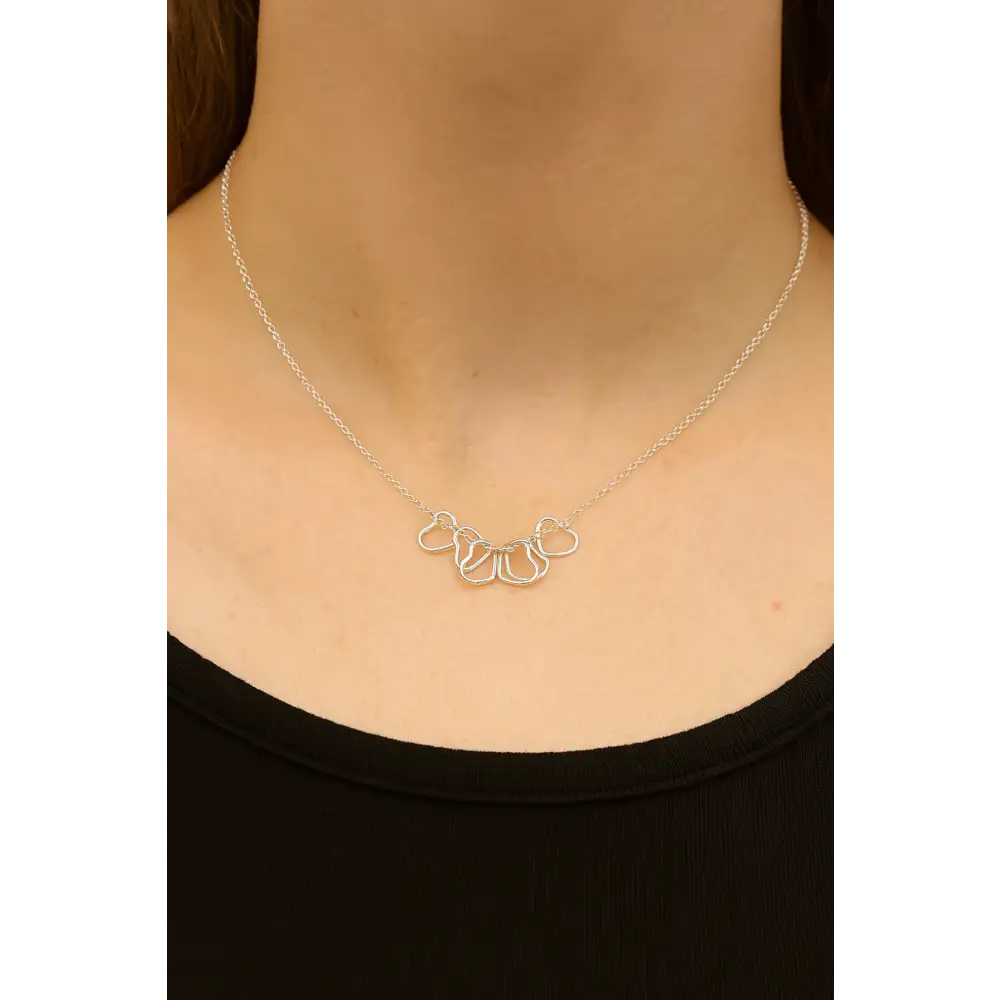 Sterling Silver Hearts Birthday Necklace (20th 30th 40th 50th 60th 70th 80th or 90th Birthday) - necklace