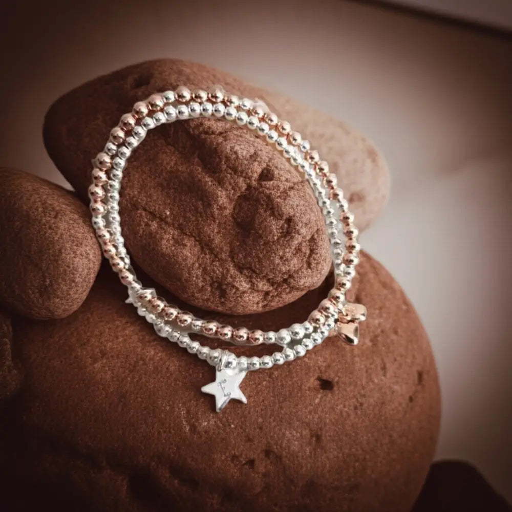 Sterling Silver Initial Double Bracelet - Bracelets