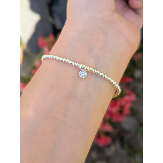 June heart birthstone bracelet