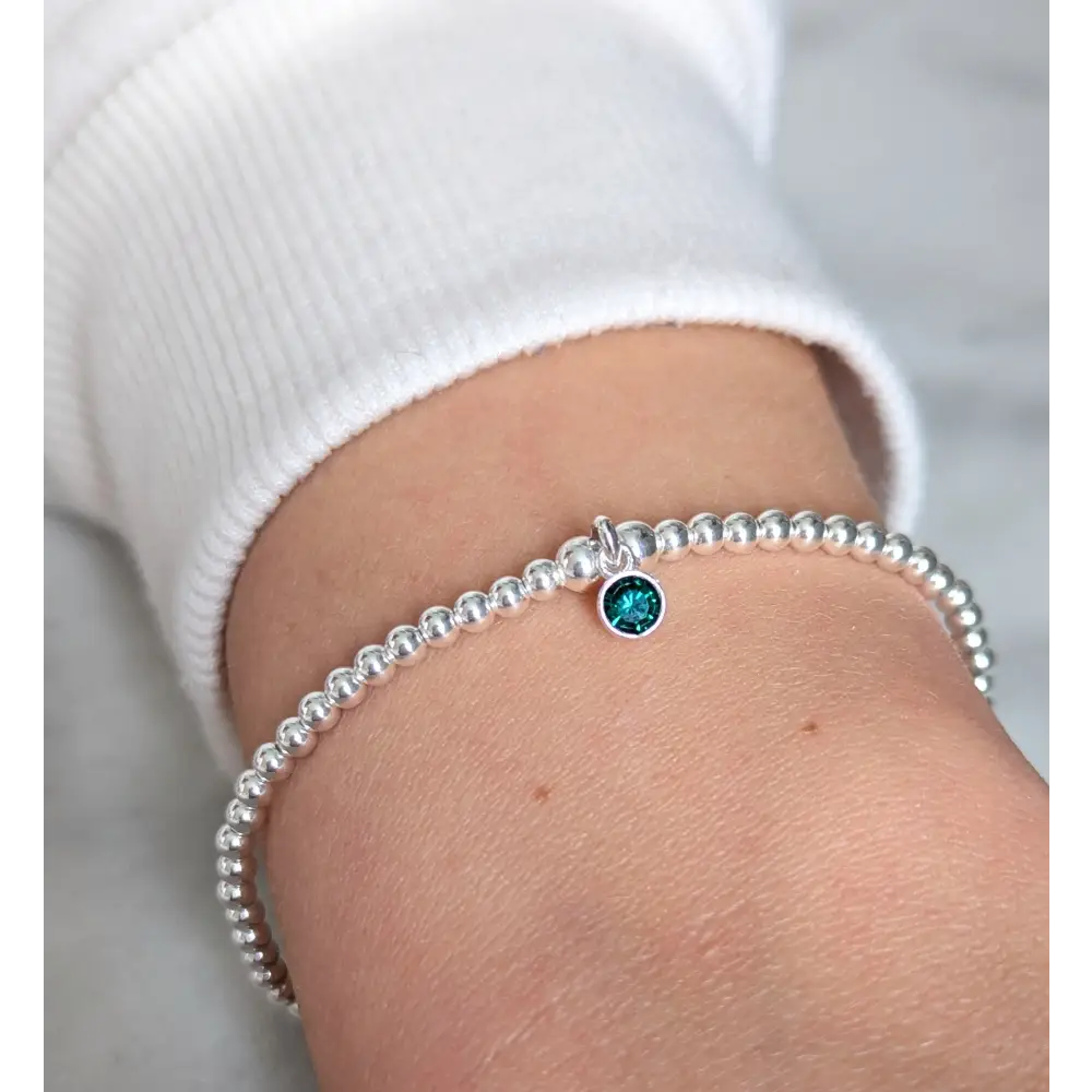 Sterling Silver May Birthday Bracelet (Emerald) - Bracelet - Bracelets