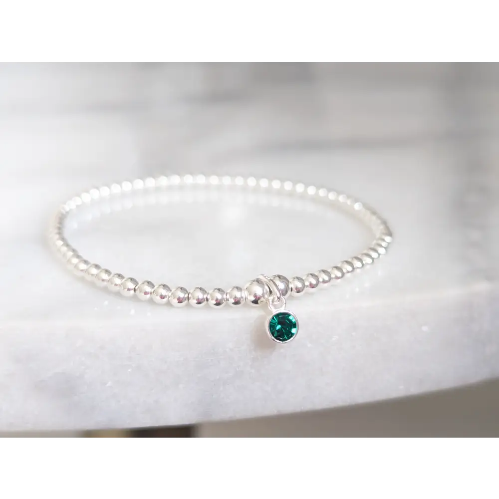 Sterling Silver May Birthday Bracelet (Emerald) - Bracelet - Bracelets