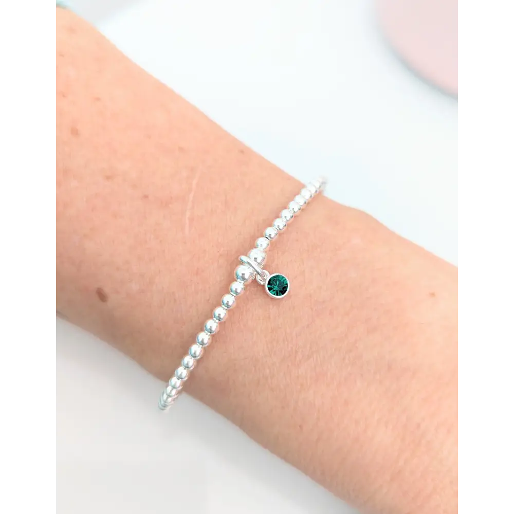 Sterling Silver May Birthday Bracelet (Emerald) - Bracelet - Bracelets