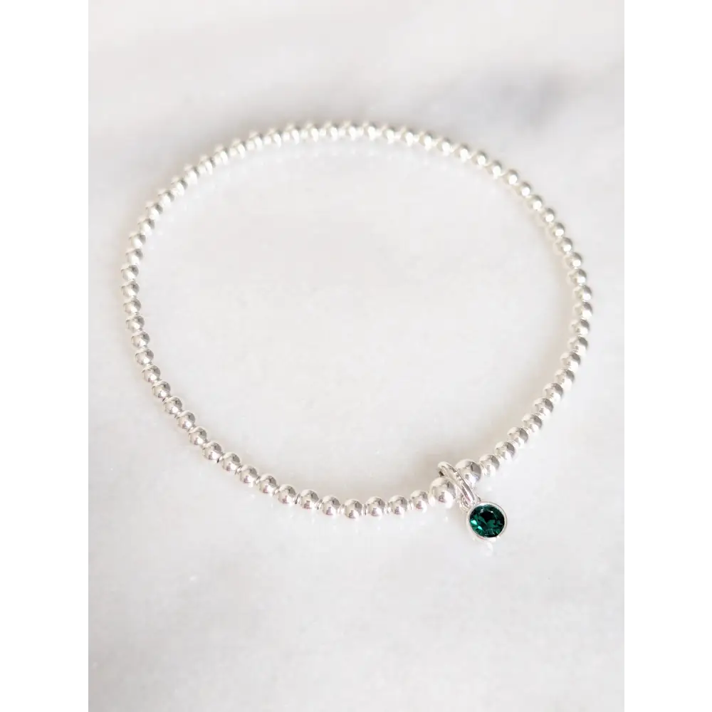 Sterling Silver May Birthday Bracelet (Emerald) - Bracelet - Bracelets