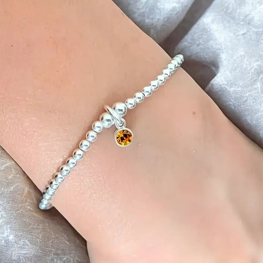 Sterling Silver November Birthstone Bracelet (Topaz)