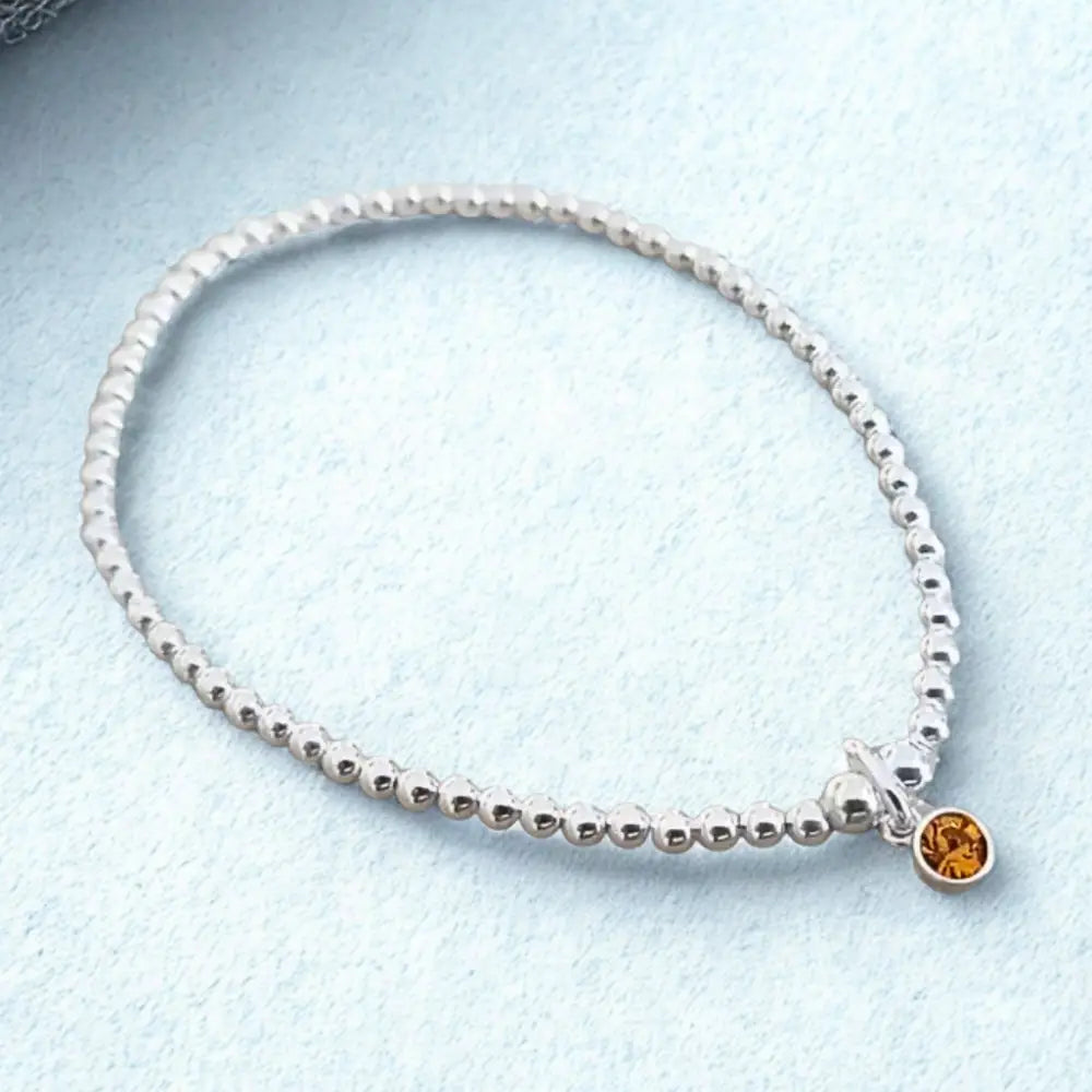 Sterling Silver November Birthstone Bracelet (Topaz)