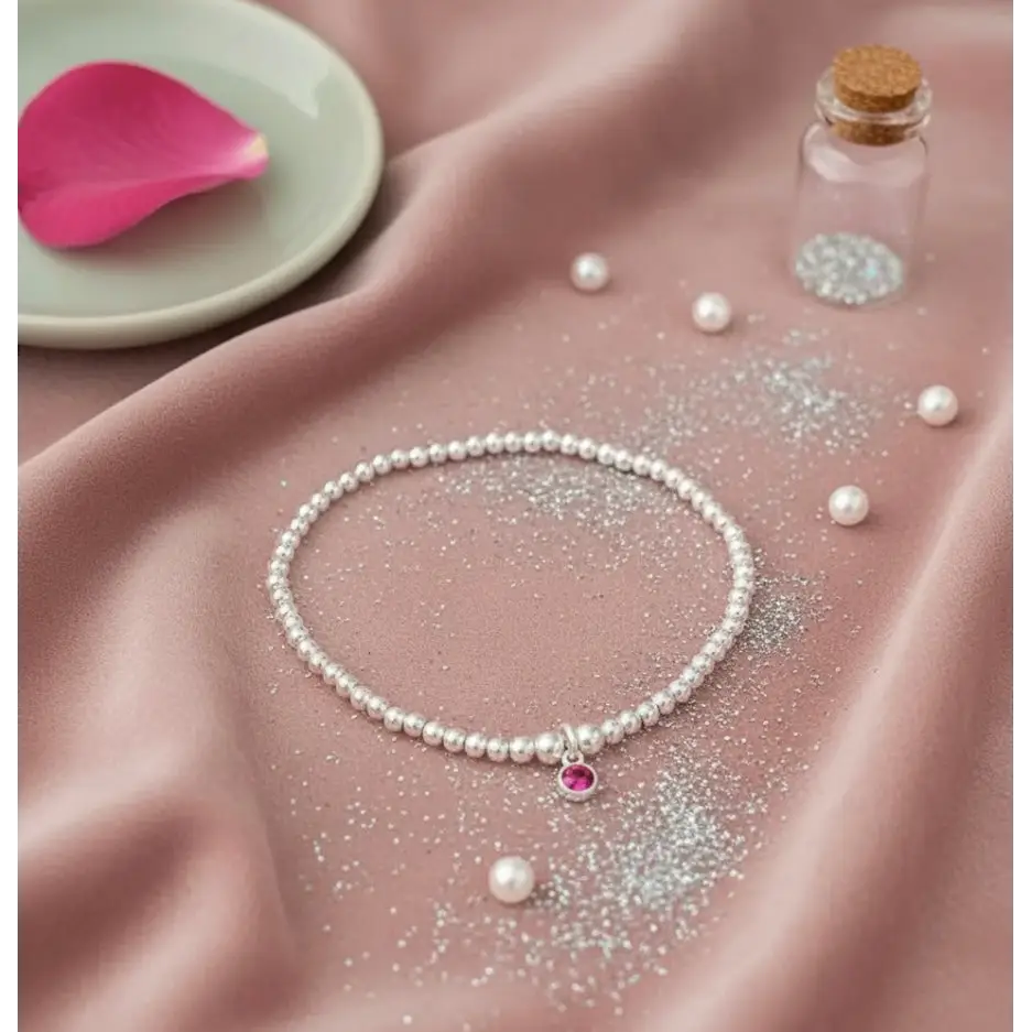 Sterling Silver October Birthstone Bracelet/Earrings (Tourmaline) - Bracelets