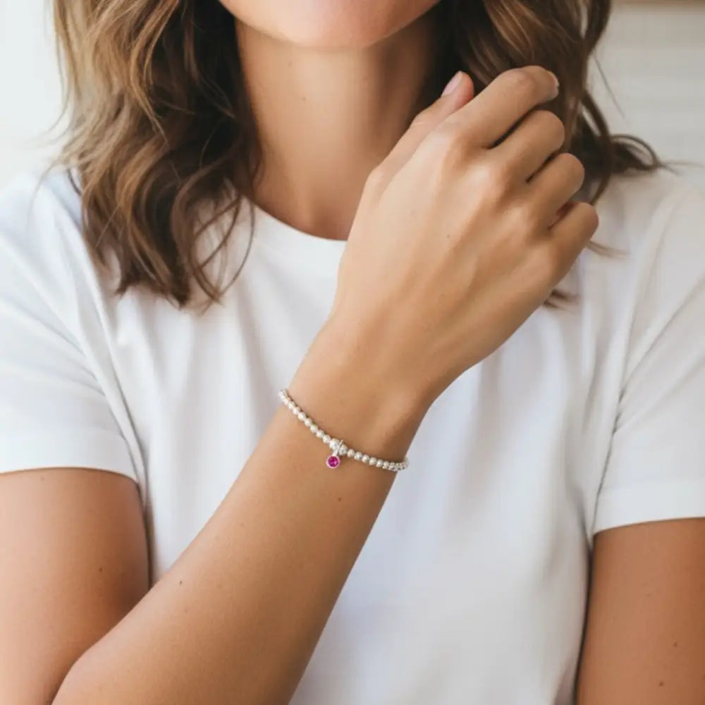 Sterling Silver October Birthstone Bracelet/Earrings (Tourmaline) Bracelets