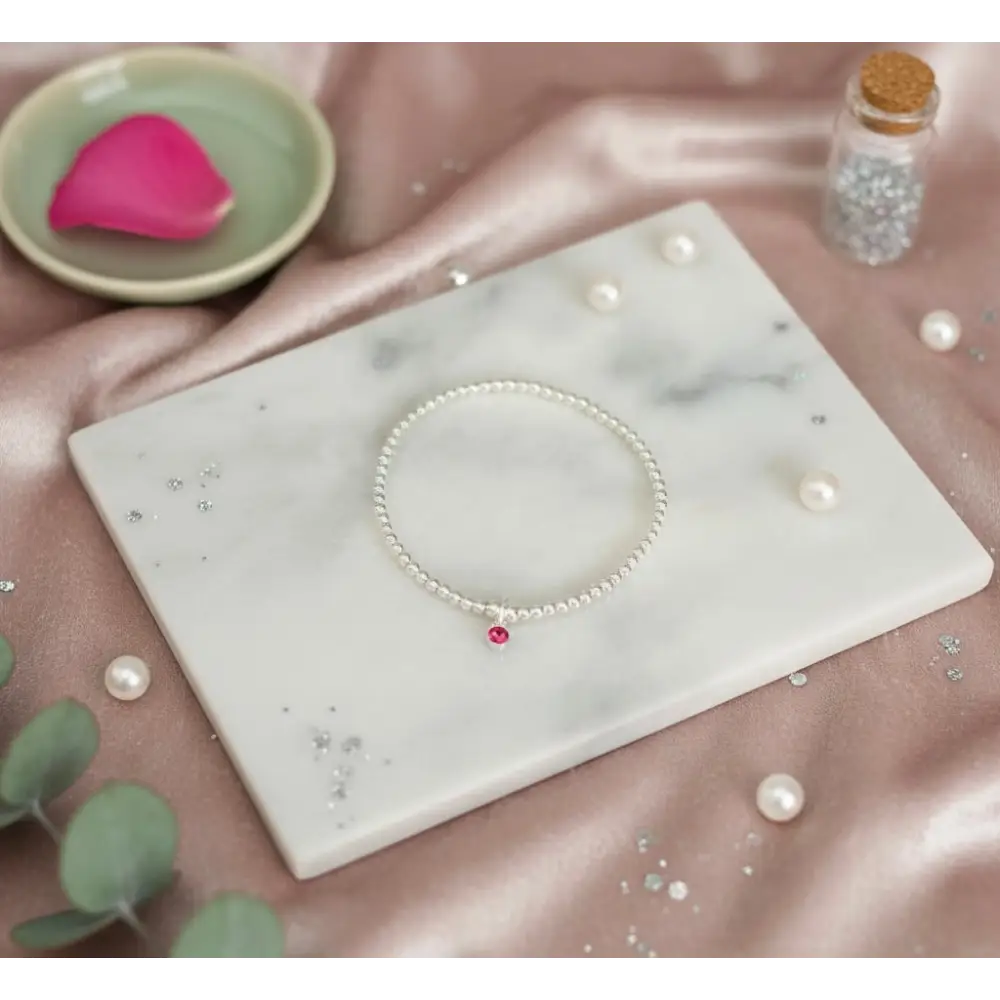 Sterling Silver October Birthstone Bracelet/Earrings (Tourmaline) - Bracelets