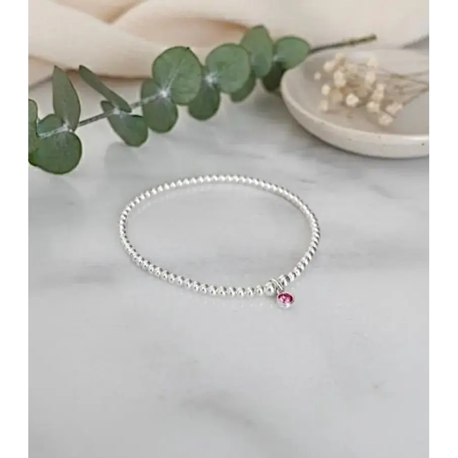 Sterling Silver October Birthstone Bracelet/Earrings (Tourmaline) - Bracelets