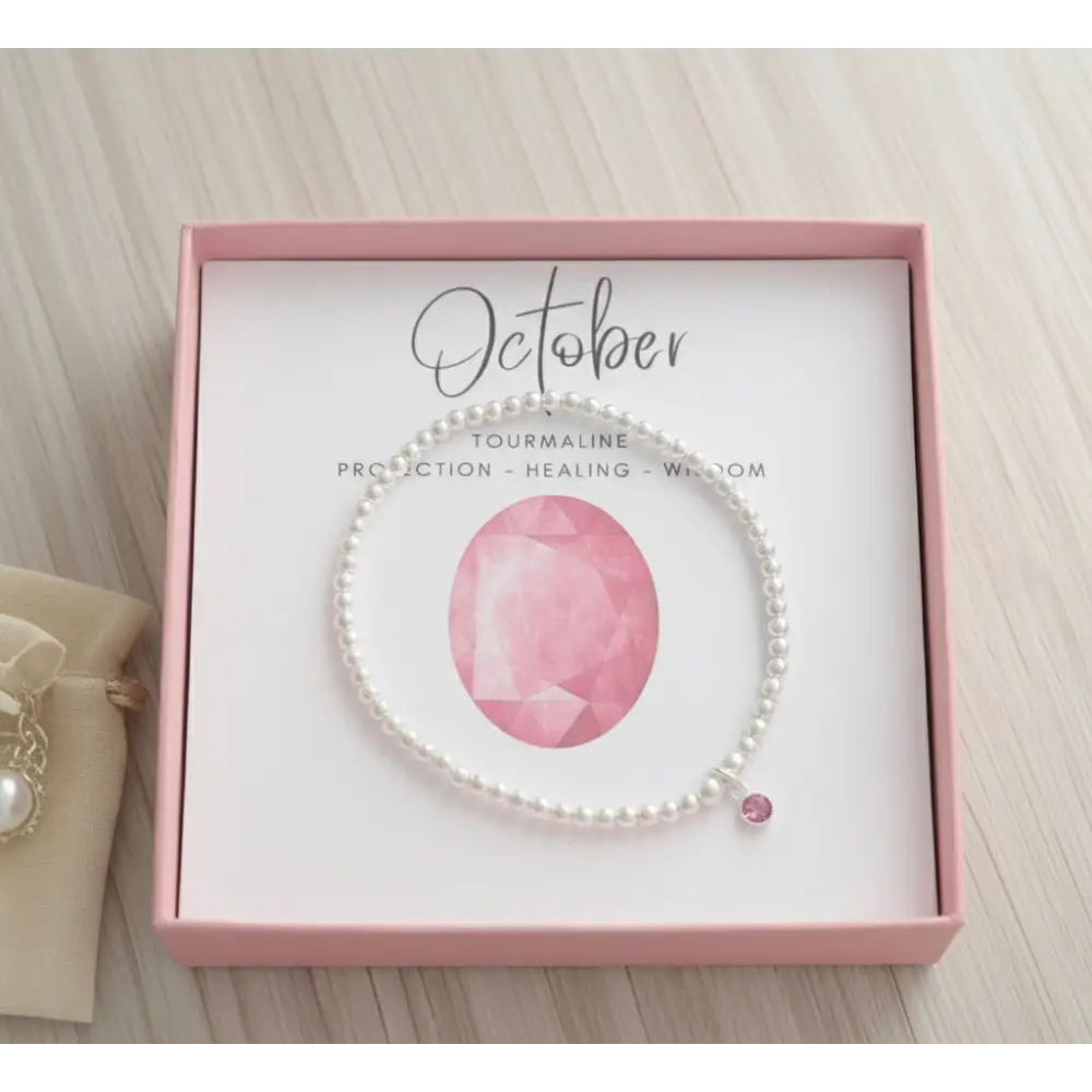 Sterling Silver October Birthstone Bracelet/Earrings (Tourmaline) - Bracelets