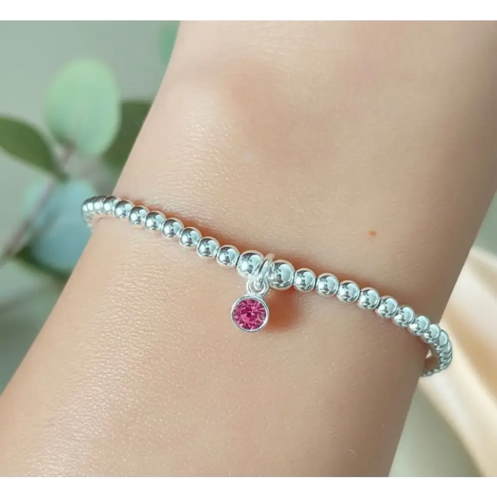 Sterling Silver October Birthstone Bracelet/Earrings (Tourmaline) - Bracelets