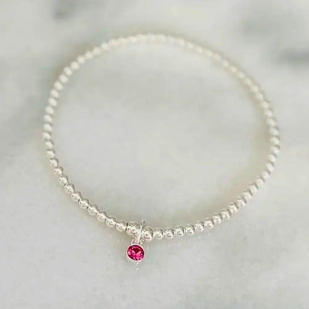 Sterling Silver October Birthstone Bracelet/Earrings (Tourmaline) - Bracelets