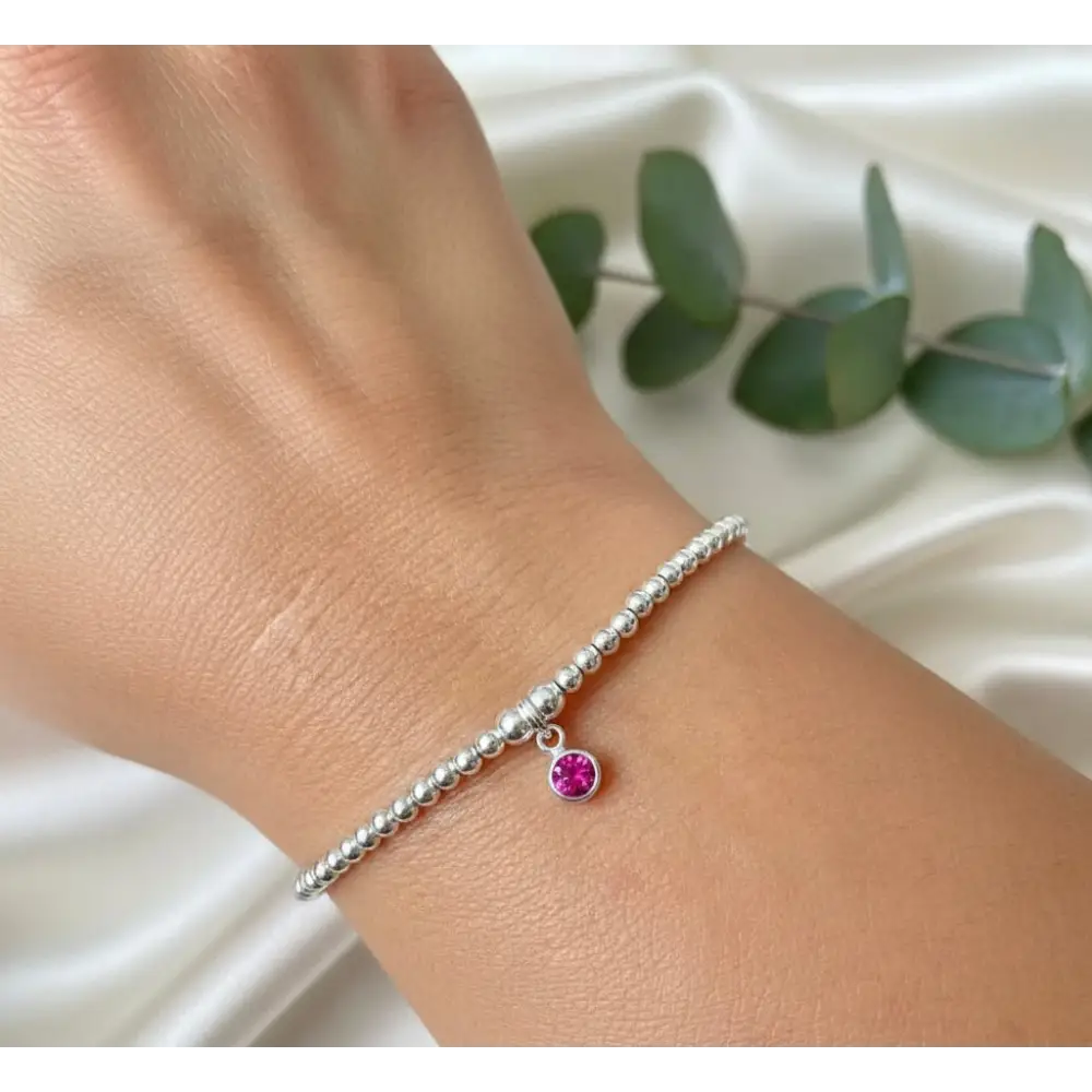 Sterling Silver October Birthstone Bracelet/Earrings (Tourmaline) - Bracelets