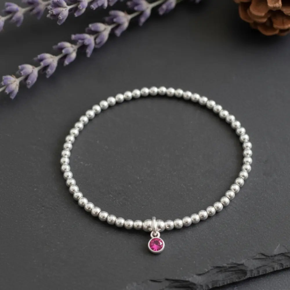 Sterling Silver October Birthstone Bracelet/Earrings (Tourmaline) - Bracelets