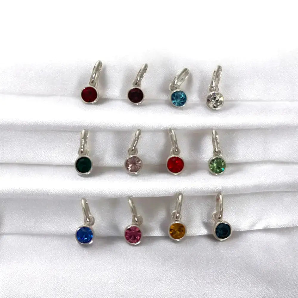 Sterling Silver Heart and Birthstone Beaded Stretch Bracelet - Bracelets