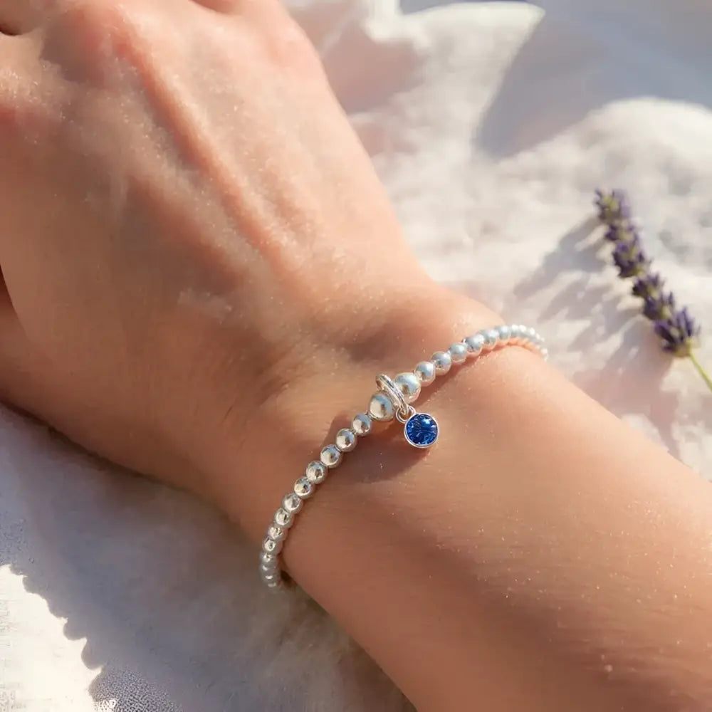 Sterling Silver September Birthstone Bracelet/Earrings (Sapphire) Bracelets