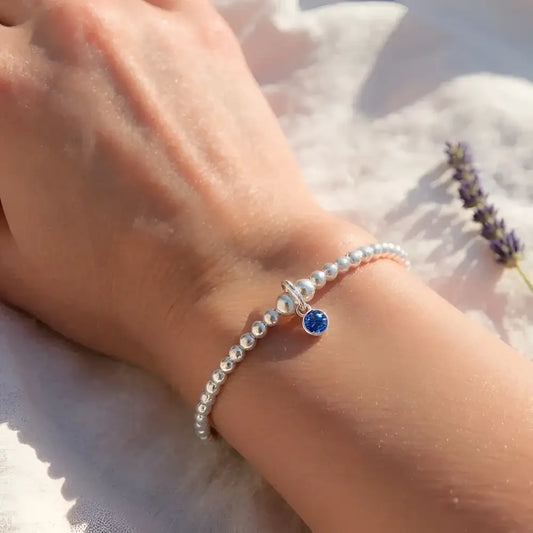 Sterling Silver September Birthstone Bracelet/Earrings (Sapphire) Bracelets