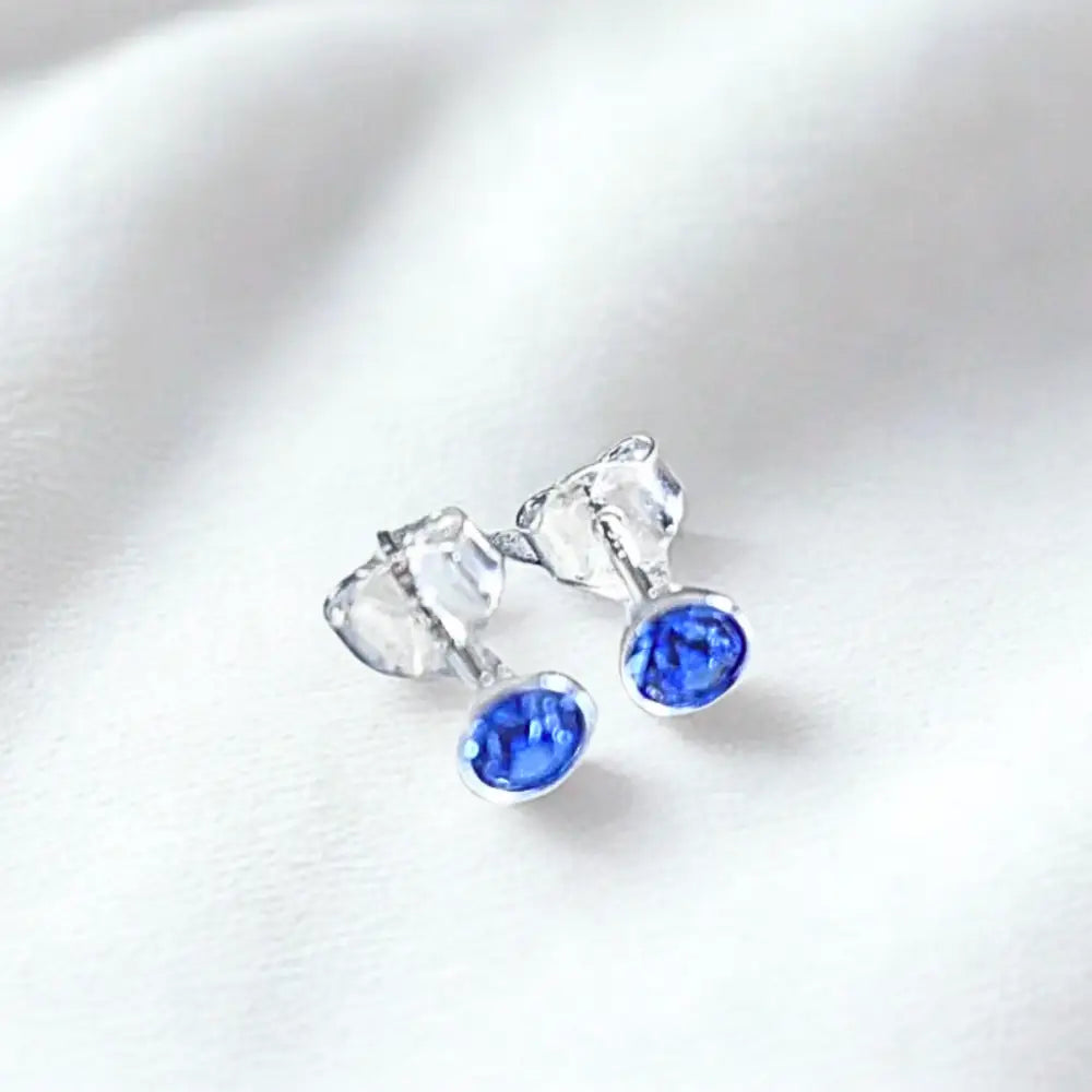 Sterling Silver September Birthstone Bracelet/Earrings (Sapphire) - Bracelets
