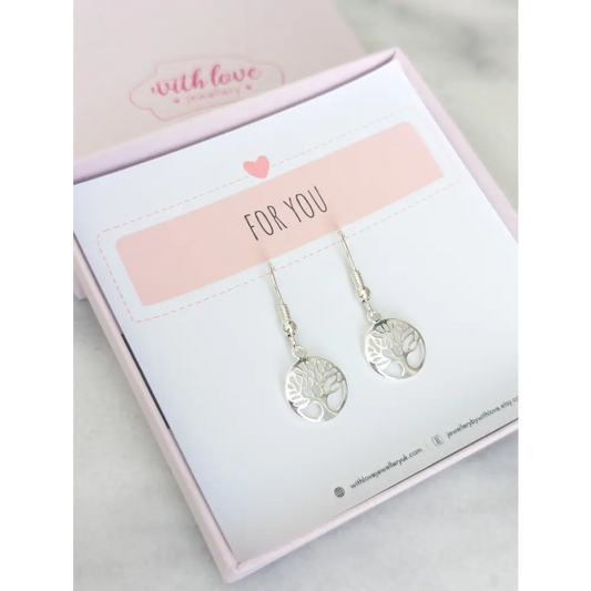 Sterling Silver Tree of Life Earrings