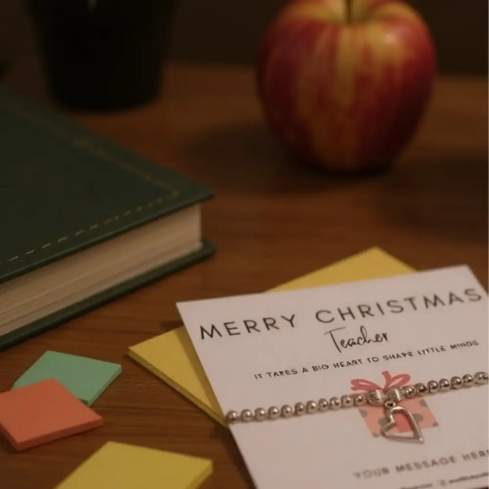 Thank You Teacher/Nursery Teacher/Teaching Assistant/Childminder Silver Stretch Beaded Bracelet Bracelets