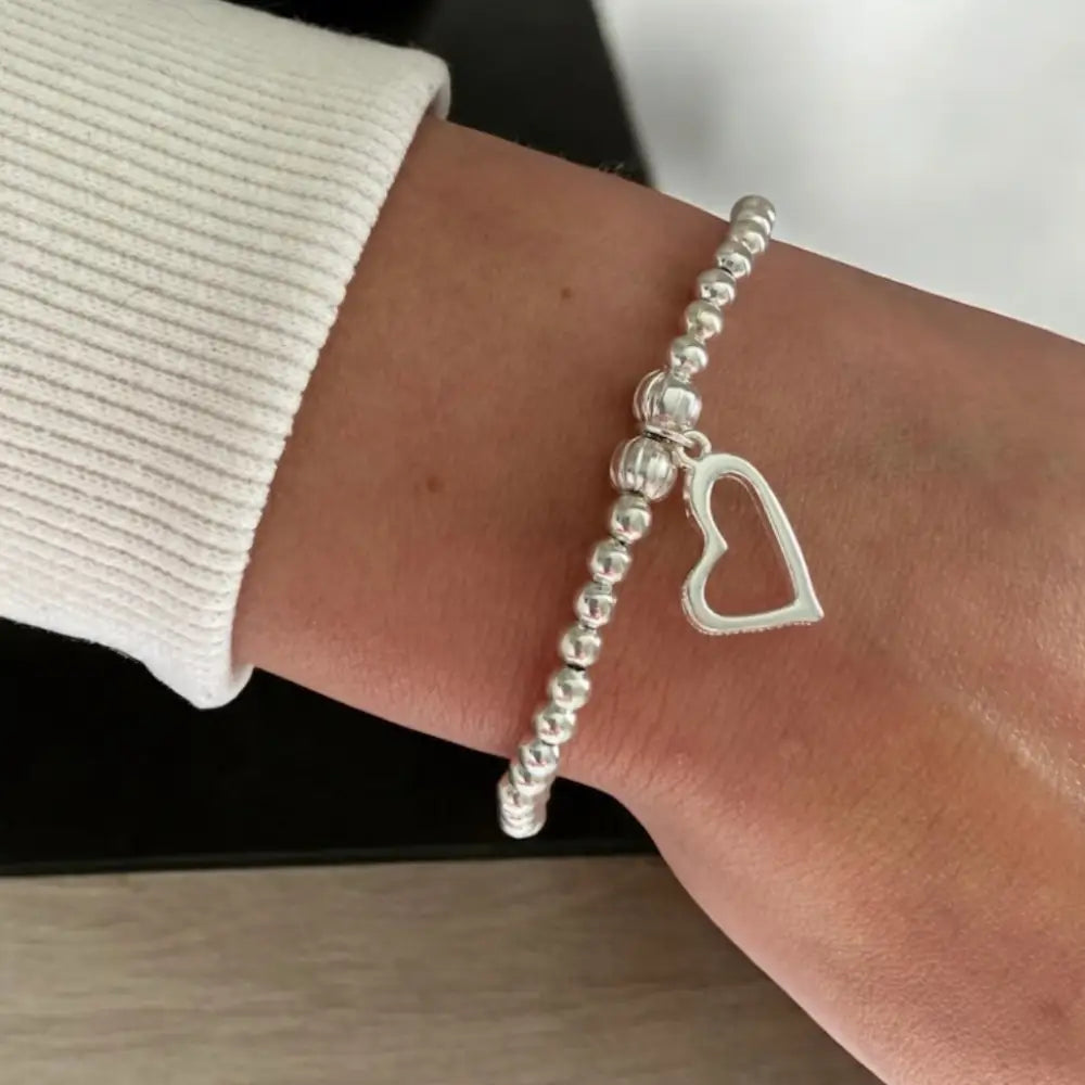 Thank You Teacher/Nursery Teacher/Teaching Assistant/Childminder Silver Stretch Beaded Bracelet Bracelets