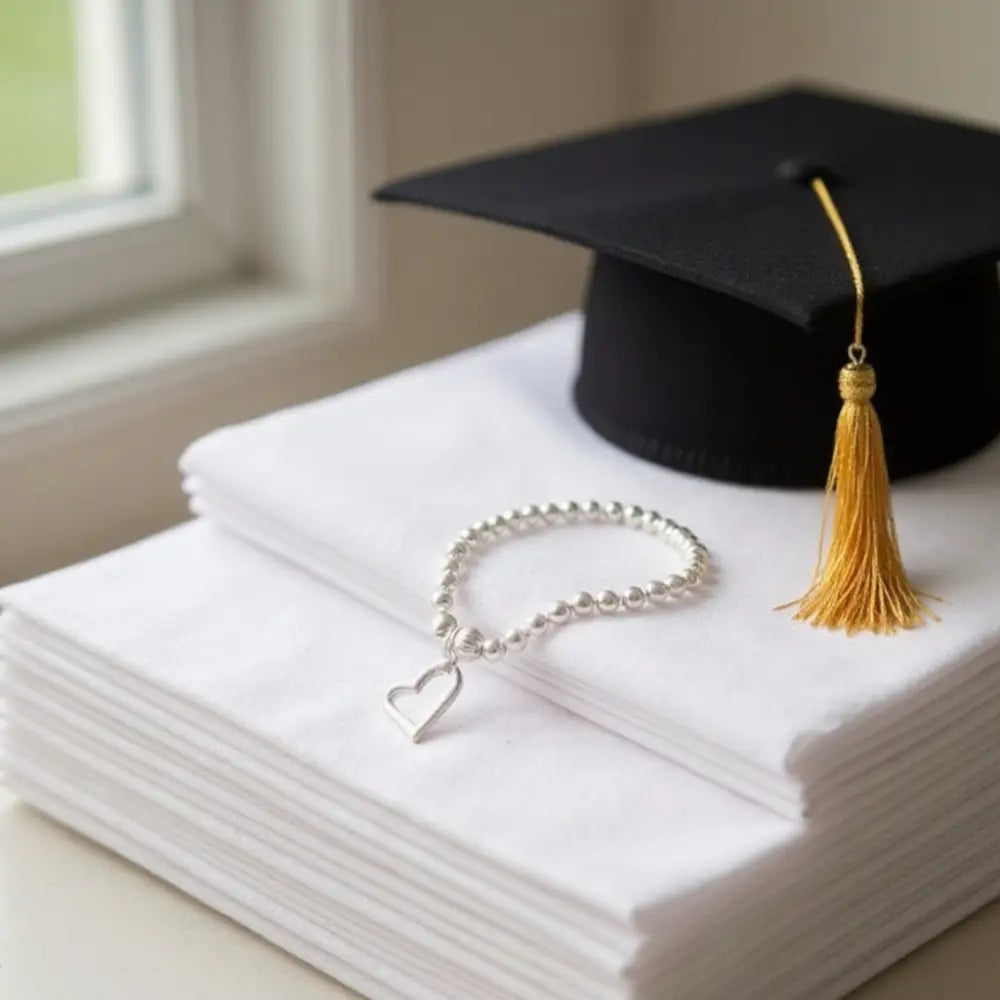 Thank You Teacher/Nursery Teacher/Teaching Assistant/Childminder Silver Stretch Beaded Bracelet Bracelets