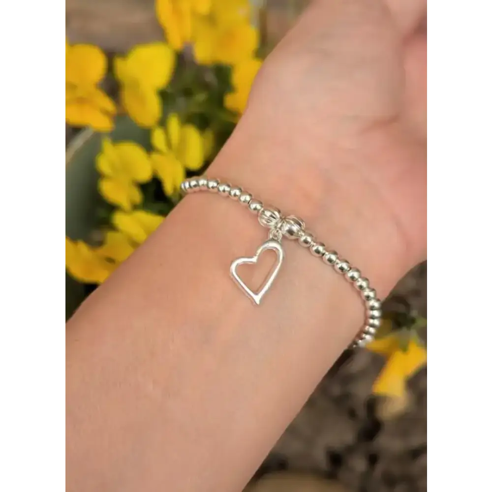 â€˜You Did It!â€™ Silver Beaded Stretch Bracelet - Bracelets